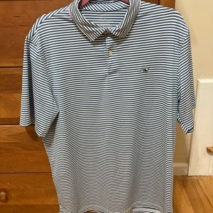 Vineyard Vines Blue Striped Performance Polo